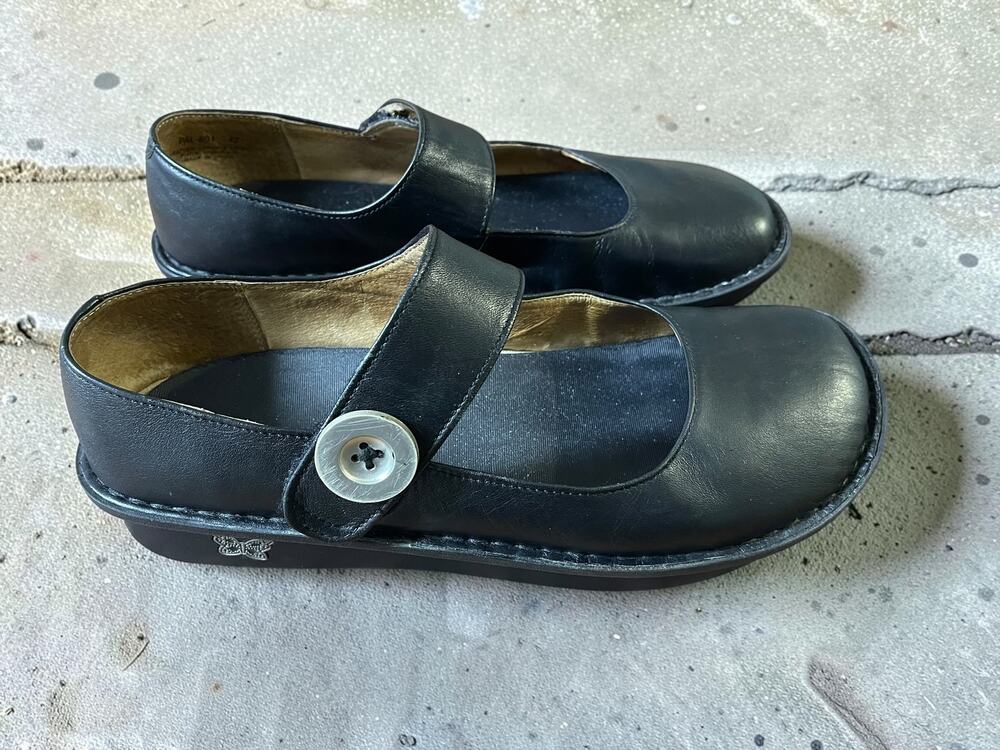 Leather Alegria P.G. Lite Shoes Comfort Mules Clogs Mary Janes Sz 42 US 11-11.5